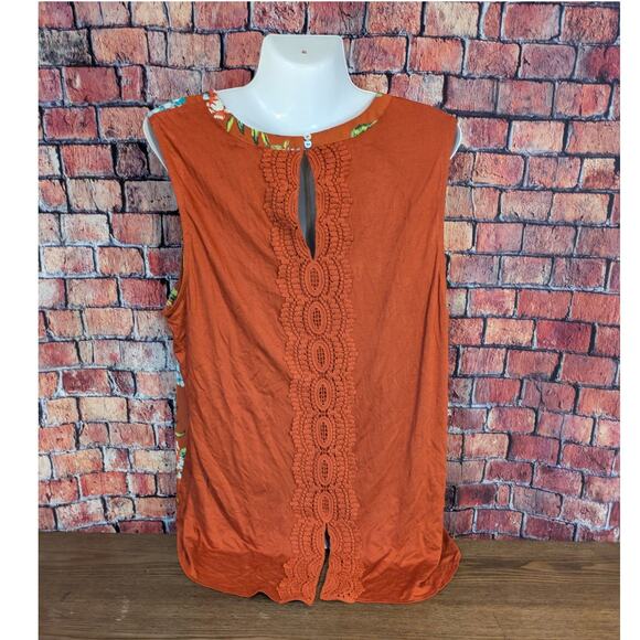 NWT DANIEL RAINN Stitch Fix Burnt Orange Quin Sleeveless Top Petite Small - Picture 3 of 4
